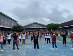 Warga Binaan Rutan Sukadana Laksanakan Senam Rutin Penuh Semangat