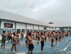 Warga Binaan Rutan Kotabumi Ikuti Senam Pagi Untuk Jaga Kebugaran