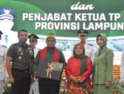 Kasilog Kasrem 043/Gatam Hadiri Pelepasan Tugas Jabatan Pj Gubernur dan Ketua TP PKK Lampung