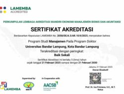 Program Doktor Manajemen UBL Raih Akreditasi Baik Sekali dari LAMEMBA