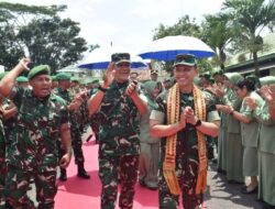 Danrem 043/Gatam Sambut Kunker Pangdam II/Sriwijaya di Kodim 0427/WK