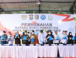 Pemusnahan Barang Bukti Narkotika, Pemprov Lampung Tegaskan Komitmen Lindungi Generasi Muda
