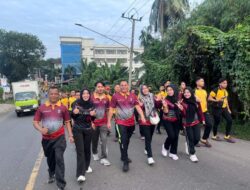 Lapas Muara Enim Ikuti Jalan Sehat Dalam Peringati Hari Bhayangkara ke-79