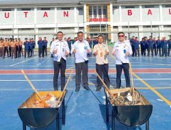 Rutan Kelas I Bandar Lampung Lakukan Pemusnahan Barang Bukti Hasil Razia Bersama BNNK Lampung Selatan