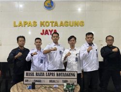 Kolaborasi Internal Lapas Kotaagung Gelar Razia Insidentil Kamar Hunian dan Tes Urine Warga Binaan