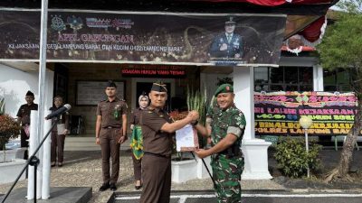 Perkuat Sinergitas, Kajari Lampung Barat Bersama Kodim 0422/Lampung Barat Gelar Apel Gabungan