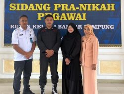 Karutan Azhar Bersama Ketua DWP Rutan Kelas I Bandar Lampung Pimpin Sidang Pra – Nikah Pegawai Bambang Prasetyo dan Puji Ayuning Lestari