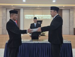 Kakanwil Ditjenpas Lampung Pimpin Pelantikan dan Sertijab Kalapas Narkotika Bandar Lampung