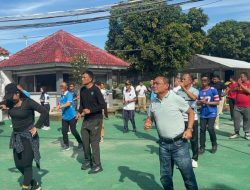Jaga Kebugaran dan Kekompakan, Pegawai Lapas Narkotika Bandar Lampung Gelar Senam Pagi Bersama