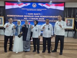 Kepala Rutan Kelas I Bandar Lampung Gelar Upacara Virtual dan Pemotongan Tumpeng Peringati Hari Bakti Kementerian Imigrasi dan Pemasyarakatan ke-1