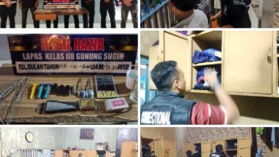 Lapas Kelas IIB Gunung Sugih Laksanakan Razia Kamar Hunian Warga Binaan