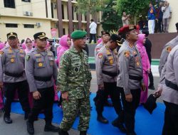 Danrem 043/Gatam Hadiri Upacara Serah Terima Pataka dan Farewell dan Welcome Parade Kapolda Lampung