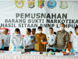 Tegaskan Perang terhadap Narkotika, Pemprov Lampung Bersama BNNP Lampung Musnahkan Barang Bukti Narkotika