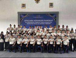 Apresiasi Dedikasi, 33 Pegawai Lapas Narkotika Bandar Lampung Naik Pangkat