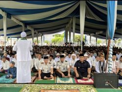 Khidmat dan Penuh Makna, Ribuan Warga Binaan Lapas Banyuasin Laksanakan Sholat Idul Fitri 1447 H