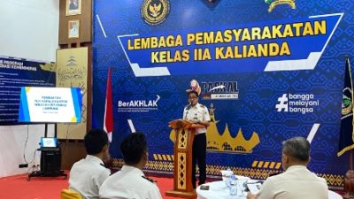 Kalapas Kalianda Terima Kunjungan PLH Kakanwil Ditjenpas Lampung Dalam Perkuat Pelaksanaan Tugas Pemasyarakatan