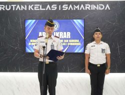 Kepala Rutan Kelas I Samarinda Pimpin Apel Ikrar Bebas Peredaran Handphone dan Narkoba