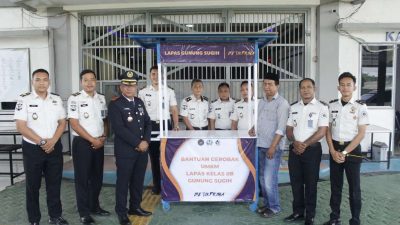 Memeriahkan Hari Bakti Pemasyarakatan ke-62, Lapas Gunung Sugih Salurkan Bantuan UMKM dan Bakti Sosial