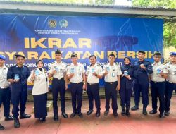 Kalapas Kelas IIB Cilacap Berserta Seluruh Pegawai Ikuti Ikrar Penguatan Pengawasan Pemasyarakatan Bersih dari Handphone Ilegal, Narkoba dan Penipuan