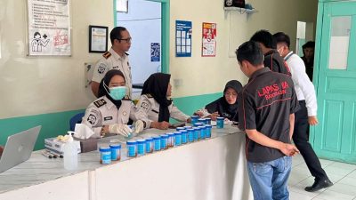 Lapas Kelas IIA Banyuasin Lakukan Tes Urine Kepada 40 Warga Binaan