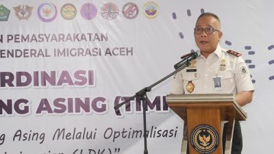 Pimpin Rakor TIMPORA, Kakanwil Ditjen Imigrasi Aceh Perkenalkan Aplikasi Layanan Data Keimigrasian untuk Permudah Informasi Keimigrasian Lintas Instansi