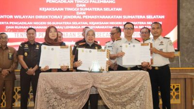 Kalapas Banyuasin Ikuti Penandatanganan PKS Sidang Elektronik, Wujudkan Peradilan yang Efektif dan Terintegrasi