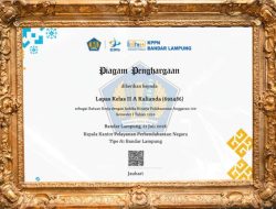 Prestasi Pengelolaan Anggaran, Lapas Kalianda Raih Penghargaan IKPA 100 dari KPPN Bandar Lampung