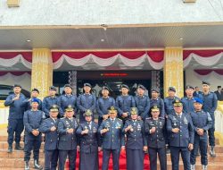 Dampingi Kakanwil Ditjenpas Lampung, Kalapas Ike Rahmawati Hadiri Upacara HUT Ke-81 RI di Lapangan Korpri Kantor Gubernur