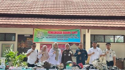 Perkuat Sinergitas Penegakan Hukum, Rutan Sukadana Hadiri Pemusnahan Barang Bukti Kejari Lamtim