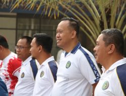 Karutan Kelas I Bandar Lampung Beserta Ikuti Pembinaan Jasmani Bersama Kakanwil Ditjenpas Lampung